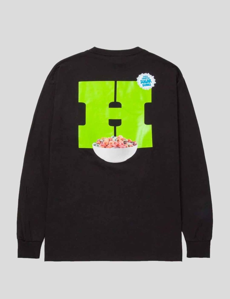 T-shirt HUF cereali killer ls tee nero